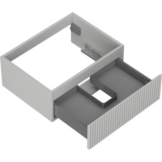 Mexen Rivel kúpeľňová skrinka pod umývadlo 60 cm, 1 zásuvka, drážkovaná, matne šedá - 91A20-06023-1-BF62