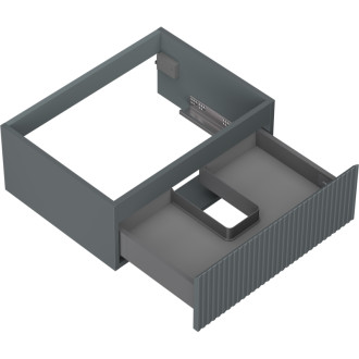 Mexen Rivel kúpeľňová skrinka pod umývadlo 60 cm, 1 zásuvka, drážkovaná, matný grafit - 91A20-06023-1-BF66