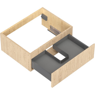 Mexen Rivel kúpeľňová skrinka pod umývadlo 60 cm, 1 zásuvka, drážkovaná, dub - 91A20-06023-1-BF81