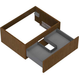 Mexen Rivel kúpeľňová skrinka pod umývadlo 60 cm, 1 zásuvka, drážkovaná, orech - 91A20-06023-1-BF86