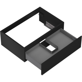 Mexen Rivel kúpeľňová skrinka pod umývadlo 70 cm, 1 zásuvka, drážkovaná, matný grafit - 91A20-07023-1-BF71