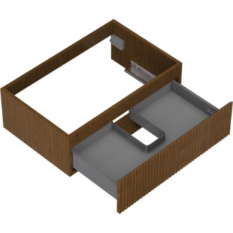 Mexen Rivel kúpeľňová skrinka pod umývadlo 70 cm, 1 zásuvka, drážkovaná, orech - 91A20-07023-1-BF86