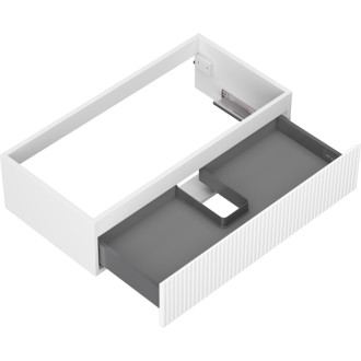 Mexen Rivel kúpeľňová skrinka pod umývadlo 90 cm, 1 zásuvka, drážkovaná, matná biela - 91A20-09023-1-BF01