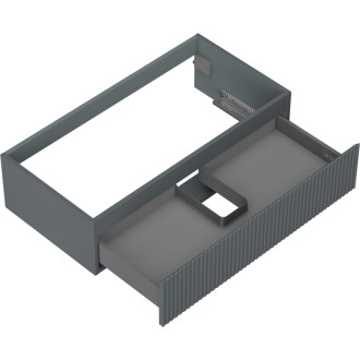 Mexen Rivel kúpeľňová skrinka pod umývadlo 90 cm, 1 zásuvka, drážkovaná, matný grafit - 91A20-09023-1-BF66