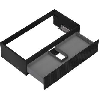 Mexen Rivel kúpeľňová skrinka pod umývadlo 90 cm, 1 zásuvka, drážkovaná, matná čierna - 91A20-09023-1-BF71