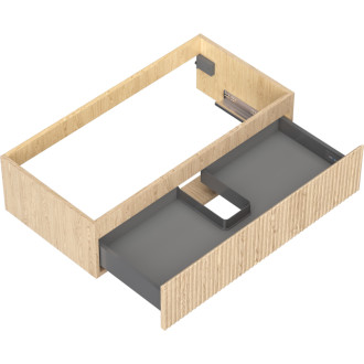 Mexen Rivel kúpeľňová skrinka pod umývadlo 90 cm, 1 zásuvka, drážkovaná, dub - 91A20-09023-1-BF81