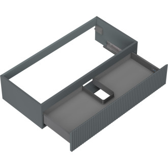 Mexen Rivel kúpeľňová skrinka pod umývadlo 100 cm, 1 zásuvka, drážkovaná, matný grafit - 91A20-10023-1-BF66