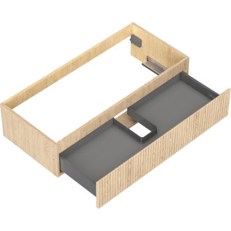 Mexen Rivel kúpeľňová skrinka pod umývadlo 100 cm, 1 zásuvka, drážkovaná, dub - 91A20-10023-1-BF81