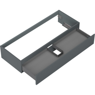 Mexen Rivel kúpeľňová skrinka pod umývadlo 120 cm, 1 zásuvka, drážkovaná, matne šedá - 91A20-12023-1-BF66