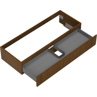 Mexen Rivel kúpeľňová skrinka pod umývadlo 120 cm, 1 zásuvka, drážkovaná, orech - 91A20-12023-1-BF86
