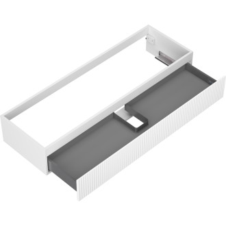 Mexen Rivel kúpeľňová skrinka pod umývadlo 140 cm, 1 zásuvka, drážkovaná, matná biela - 91A20-14023-1-BF01