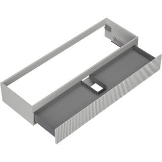 Mexen Rivel kúpeľňová skrinka pod umývadlo 140 cm, 1 zásuvka, drážkovaná, matne šedá - 91A20-14023-1-BF62