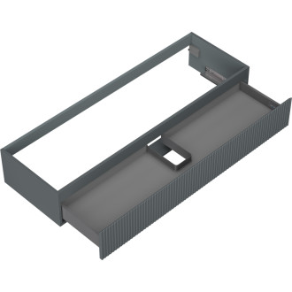 Mexen Rivel kúpeľňová skrinka pod umývadlo 140 cm, 1 zásuvka, drážkovaná, matný grafit - 91A20-14023-1-BF66