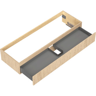 Mexen Rivel kúpeľňová skrinka pod umývadlo 140 cm, 1 zásuvka, drážkovaná, dub - 91A20-14023-1-BF81