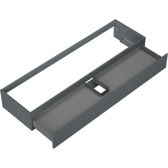 Mexen Rivel kúpeľňová skrinka pod umývadlo 160 cm, 1 zásuvka, drážkovaná, matný grafit - 91A20-16023-1-BF66