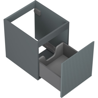 Mexen Rivel kúpeľňová skrinka pod umývadlo 40 cm, 1 zásuvka, drážkovaná, matne šedá - 91A20-04047-1-BF66