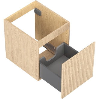 Mexen Rivel kúpeľňová skrinka pod umývadlo 40 cm, 1 zásuvka, drážkovaná, dub - 91A20-04047-1-BF81