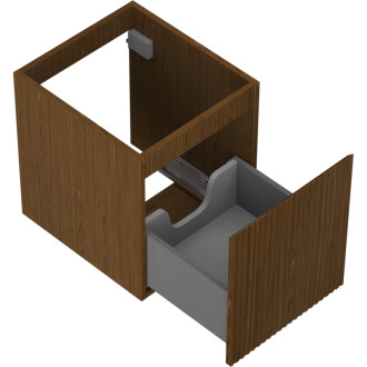 Mexen Rivel kúpeľňová skrinka pod umývadlo 40 cm, 1 zásuvka, drážkovaná, orech - 91A20-04047-1-BF86