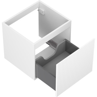 Mexen Rivel kúpeľňová skrinka pod umývadlo 50 cm, 1 zásuvka, drážkovaná, matná biela - 91A20-05047-1-BF01