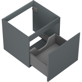 Mexen Rivel kúpeľňová skrinka pod umývadlo 50 cm, 1 zásuvka, drážkovaná, matný grafit - 91A20-05047-1-BF66