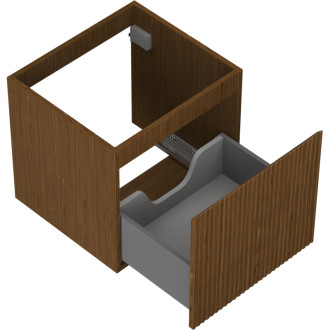 Mexen Rivel kúpeľňová skrinka pod umývadlo 50 cm, 1 zásuvka, drážkovaná, orech - 91A20-05047-1-BF86