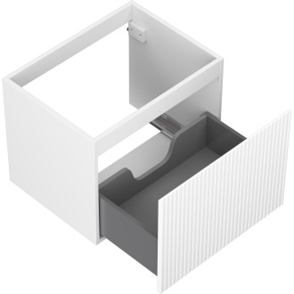 Mexen Rivel kúpeľňová skrinka pod umývadlo 60 cm, 1 zásuvka, drážkovaná, matná biela - 91A20-06047-1-BF01