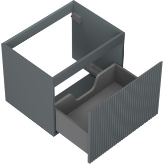 Mexen Rivel kúpeľňová skrinka pod umývadlo 60 cm, 1 zásuvka, drážkovaná, matný grafit - 91A20-06047-1-BF66