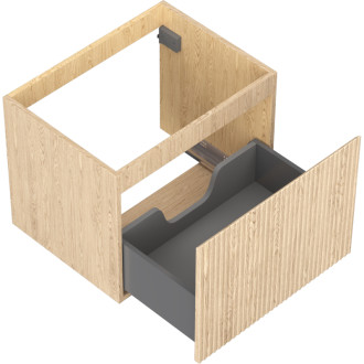 Mexen Rivel kúpeľňová skrinka pod umývadlo 60 cm, 1 zásuvka, drážkovaná, dub - 91A20-06047-1-BF81