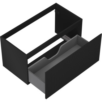 Mexen Rivel kúpeľňová skrinka pod umývadlo 90 cm, 1 zásuvka, drážkovaná, matná čierna - 91A20-09047-1-BF71