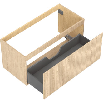 Mexen Rivel kúpeľňová skrinka pod umývadlo 100 cm, 1 zásuvka, drážkovaná, dub - 91A20-10047-1-BF81