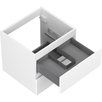 Mexen Rivel kúpeľňová skrinka pod umývadlo 50 cm, 2 zásuvky, drážkovaná, matná biela - 91A20-05047-2-BFF01