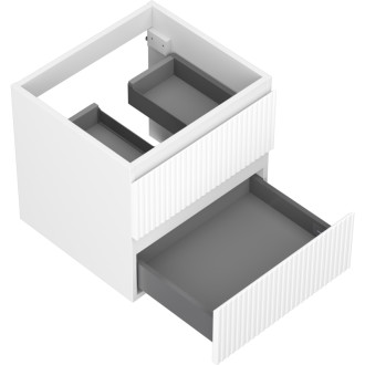 Mexen Rivel kúpeľňová skrinka pod umývadlo 50 cm, 2 zásuvky, drážkovaná, matná biela - 91A20-05047-2-BFF01