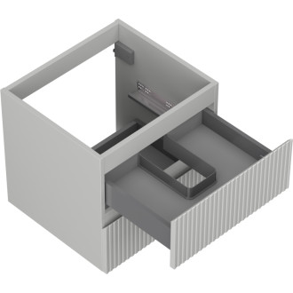 Mexen Rivel kúpeľňová skrinka pod umývadlo 50 cm, 2 zásuvky, drážkovaná, matne šedá - 91A20-05047-2-BFF62