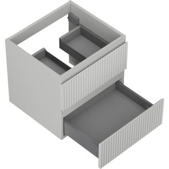 Mexen Rivel kúpeľňová skrinka pod umývadlo 50 cm, 2 zásuvky, drážkovaná, matne šedá - 91A20-05047-2-BFF62