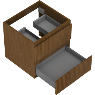 Mexen Rivel kúpeľňová skrinka pod umývadlo 50 cm, 2 zásuvky, drážkovaná, orech - 91A20-05047-2-BFF86