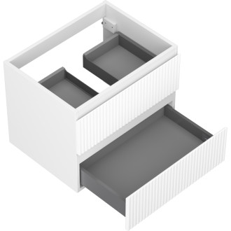 Mexen Rivel kúpeľňová skrinka pod umývadlo 60 cm, 2 zásuvky, drážkovaná, matná biela - 91A20-06047-2-BFF01