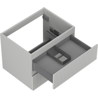 Mexen Rivel kúpeľňová skrinka pod umývadlo 60 cm, 2 zásuvky, drážkovaná, matne šedá - 91A20-06047-2-BFF62