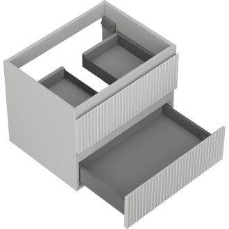 Mexen Rivel kúpeľňová skrinka pod umývadlo 60 cm, 2 zásuvky, drážkovaná, matne šedá - 91A20-06047-2-BFF62