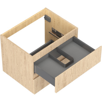 Mexen Rivel kúpeľňová skrinka pod umývadlo 60 cm, 2 zásuvky, drážkovaná, dub - 91A20-06047-2-BFF81