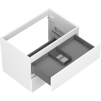 Mexen Rivel kúpeľňová skrinka pod umývadlo 70 cm, 2 zásuvky, drážkovaná, matne biela - 91A20-07047-2-BFF01