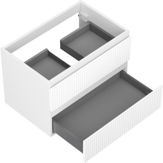 Mexen Rivel kúpeľňová skrinka pod umývadlo 70 cm, 2 zásuvky, drážkovaná, matne biela - 91A20-07047-2-BFF01