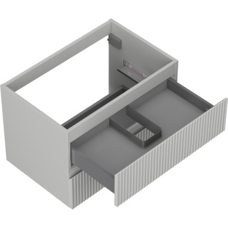 Mexen Rivel kúpeľňová skrinka pod umývadlo 70 cm, 2 zásuvky, drážkovaná, matne šedá - 91A20-07047-2-BFF62