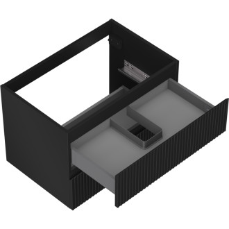 Mexen Rivel kúpeľňová skrinka pod umývadlo 70 cm, 2 zásuvky, drážkovaná, matná čierna - 91A20-07047-2-BFF71