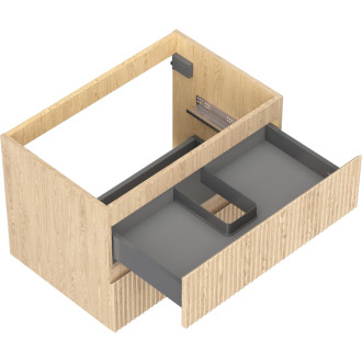 Mexen Rivel kúpeľňová skrinka pod umývadlo 70 cm, 2 zásuvky, drážkovaná, dub - 91A20-07047-2-BFF81