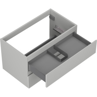 Mexen Rivel kúpeľňová skrinka pod umývadlo 80 cm, 2 zásuvky, drážkovaná, matne šedá - 91A20-08047-2-BFF62