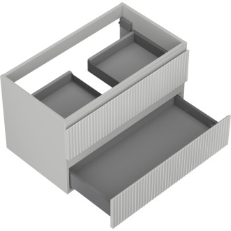 Mexen Rivel kúpeľňová skrinka pod umývadlo 80 cm, 2 zásuvky, drážkovaná, matne šedá - 91A20-08047-2-BFF62