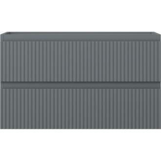Mexen Rivel kúpeľňová skrinka pod umývadlo 80 cm, 2 zásuvky, drážkovaná, matný grafit - 91A20-08047-2-BFF66