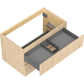 Mexen Rivel kúpeľňová skrinka pod umývadlo 80 cm, 2 zásuvky, drážkovaná, dub - 91A20-08047-2-BFF81