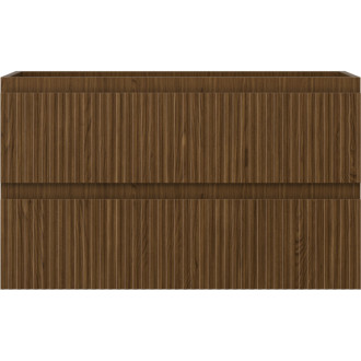 Mexen Rivel kúpeľňová skrinka pod umývadlo 80 cm, 2 zásuvky, drážkovaná, orech - 91A20-08047-2-BFF86