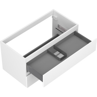 Mexen Rivel kúpeľňová skrinka pod umývadlo 90 cm, 2 zásuvky, drážkovaná, matne biela - 91A20-09047-2-BFF01